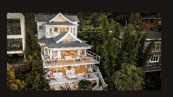 Bundeena Sands aerial view of white beach house